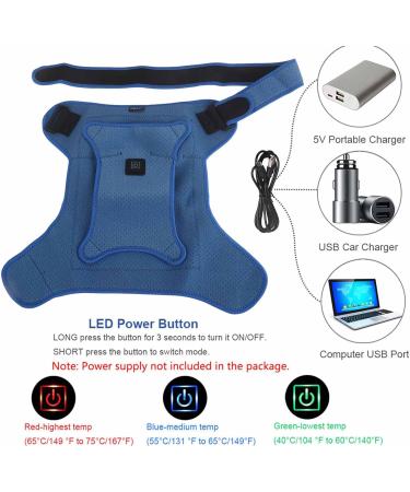 Heated Shoulder Wrap - Electric Support Shawl & Heating Pad for Pain Relief | Breathable Shoulder Brace in Blue for International Shipping - Buy Online on GoSupps.com