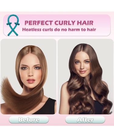 Sactercon High Resilience Sponge Heatless Curlers Headband - DIY Long Hair Styling Tool for Overnight Heatless Curls - No Heat Silk Curling Ribbon - Green - Buy Online on GoSupps.com