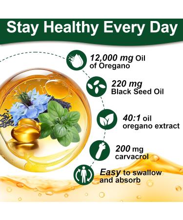 150 Softgels Oil of Oregano with Black Seed Oil 2 in 1 Oregano Supplement for Immune Health Retains High Concentrated Carvacrol & Thymoquinone Non-GMO 1 Pack 150 Count (Pack of 1) - Buy Online on GoSupps.com