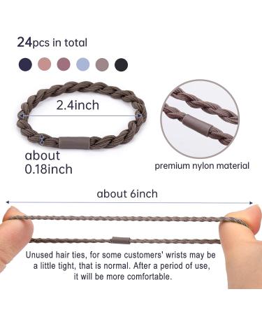 AIERSA 24 Pcs Morandi Hair Tie Bracelets - Boho Elastic Ponytail Holders for Women/Girls - No Damage Hair Elastics - Curly Hair Accessories - Buy Online on GoSupps.com