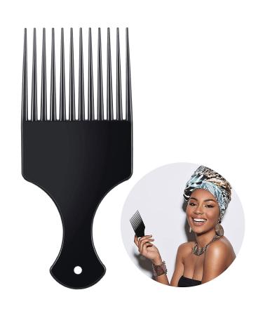 Afro Hair Comb Plastic Afro Pick Hair Comb Smooth Plastic Wide Tooth Hair Pick Comb Hairdressing Styling Tool for Natural Curly Hair Style Black - Buy Online on GoSupps.com