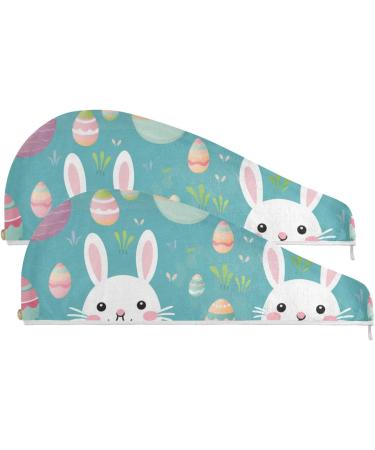 Super Absorbent Rabbit Hair Towel 2 Pack - Quick Dry Hair Turbans for Women & Girls | Perfect Hair Drying Solution - Buy Online on GoSupps.com