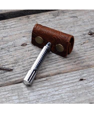 JJNUSA Men's Handmade Vintage Minimalist Leather Double Edge Razor Travel Cover - Premium Quality & Stylish Design for International Shipping - Buy Online on GoSupps.com