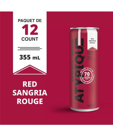 ATYPIQUE Non-Alcoholic Low Calories Cocktail Red Sangria 355 mL 12-Count Red Sangria 1 Count (Pack of 12) - Buy Online on GoSupps.com