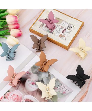 VERTGB 8 Pcs Large Butterfly Hair Claw Clips - Cute Hair Clamps for Women & Girls - Aesthetic Color - Buy Online on GoSupps.com