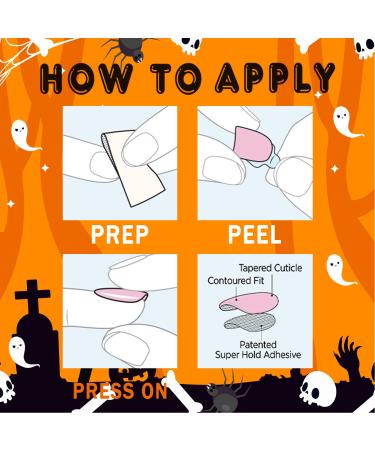 Buy Halloween Press on Nails - Short Square Black Glitter Fake Nails for Women & Girls | 24 Pcs Full Cover Nail Art Decoration - Buy Online on GoSupps.com