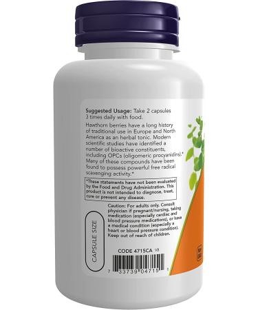 Now Foods Hawthorn Berry 540 mg - 100 Capsules | Heart Health Support - Buy Online on GoSupps.com