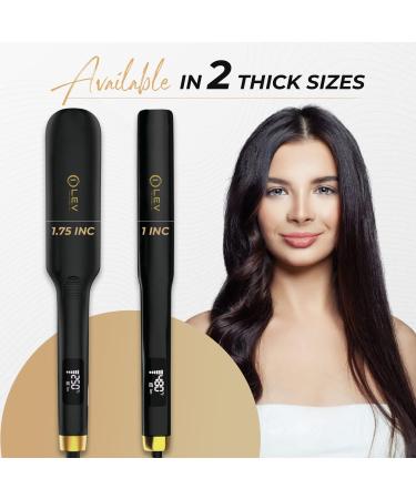 LEV Professional Titanium 2 in 1 Hair Straightener & Curler - Quick Even & Damage-Minimizing - LED LCD Display - 1 Inch Flat Iron for Fast Smooth Styling - International Shipping Available - Buy Online on GoSupps.com