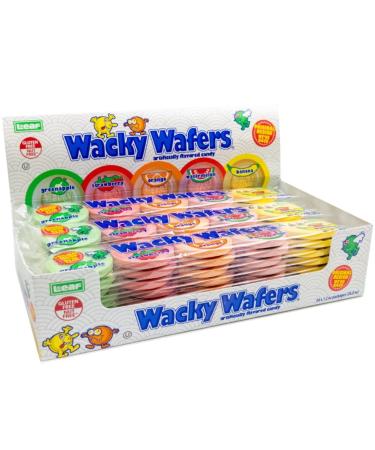 Leaf Wacky Wafers Candy Box of 24 Packs (1.2oz) Banana, Green Apple, Watermelon, Orange, & Strawberry