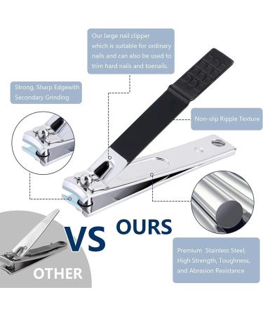 Premium Stainless Steel Manicure Set for Men - Black & White Nail Clipper Set for Finger & Toe Nails - Buy Online on GoSupps.com