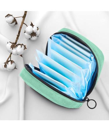 Pure Light Green Women's Menstrual Pad & Cup Storage Bag - Portable Zipper Pouch for Teens & Women - Buy Online on GoSupps.com