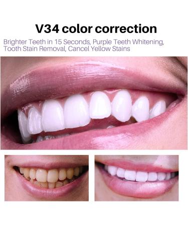V34 Toothpaste - Teeth Whitening Mousse for Brightening & Neutralizing Yellow Tones - 50ml | International Shipping Available - Buy Online on GoSupps.com