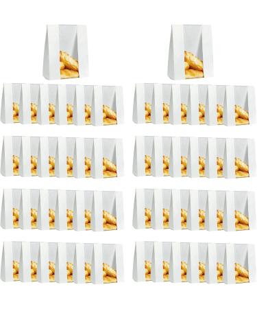 50Pcs Bread Bake Bag Clear Window Sealing Grease Proof Kraft Paper Bag For Food Snacks Cookie Coffee Kitchen Accessory Oil Proof Bag - Buy Online on GoSupps.com