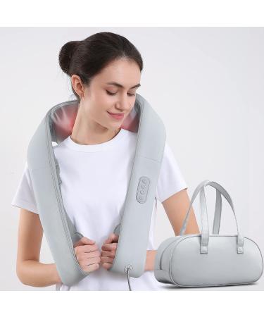 Back Massager with Adjustable Heat and Straps, Shiatsu Neck Massagers Deep Tissue Kneading for Shoulder Muscle Pain Relax Relief, Birthday Gifts, Carrying Bag