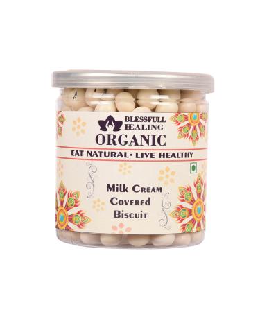 Blessfull Healing Organic Milk Cream Covered Biscuit 300 Gram Airtight Container (Packing May Vary)