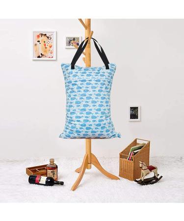 ALVABABY 2 Pack Large Wet Dry Bag Waterproof Hanging Cloth Diaper with Double zippered pockets 25x18 inches HL-YK6163 Fish world - Buy Online on GoSupps.com
