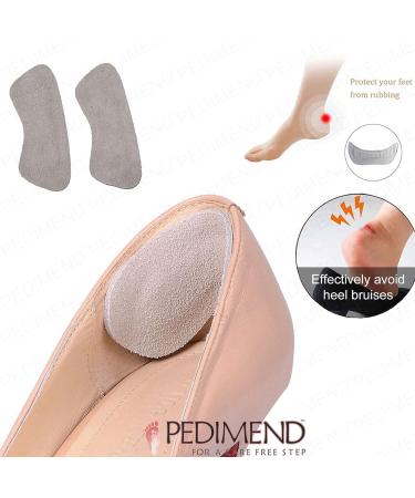 PEDIMEND Anti Slip Suede Leather Heel Grips - Prevent Blisters & Injuries - Reduce Shoe Rubbing (2 Pairs) - Buy Online on GoSupps.com