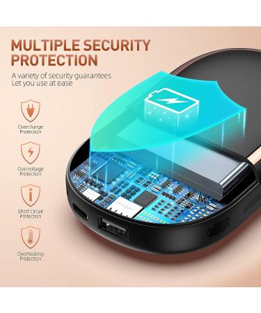 10000mAh Rechargeable Electric Hand Warmer & Power Bank | Fast Heating | Double-Sided | 3-in-1 | Digital Display | Sunset Light - Black - Buy Online on GoSupps.com