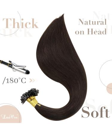 LAAVOO SONVOON Dark Brown Real Hair Extensions - 50cm Keratin Bonded U Tips #2 - 1g/S 50g for Effortless Volume & Length - Buy Online on GoSupps.com