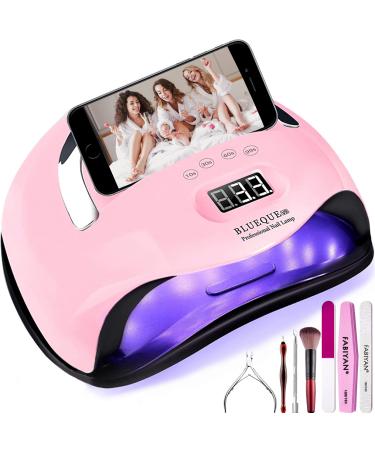 UV Light for Nails BIGBEAR 168W UV LED Nail Lamp for Gel Polish Fast Nail Dryer with Automatic Sensor 4 Timer Setting Portable Handle and Phone Stand LED Nail Light for Fingernail and Toenail Large With Kit