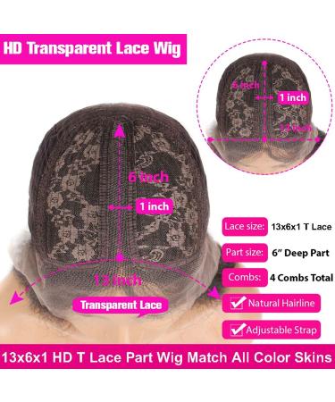 4/27 Highlight Body Wave Lace Front Wig 20 Inch Ombre Human Hair T Part Middle Parting Wig for Black Women - Buy Online on GoSupps.com