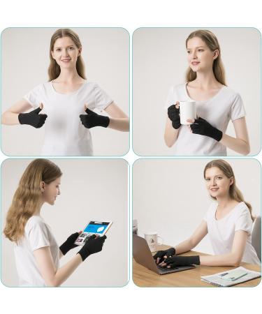 2 Pairs Arthritis Gloves Fingerless Compression Gloves for Relieve Rheumatoid Arthritis Osteoarthritis Carpal Tunnel Joint Pain for Women and Men to Daily Work (Black Large) Black Large - Buy Online on GoSupps.com