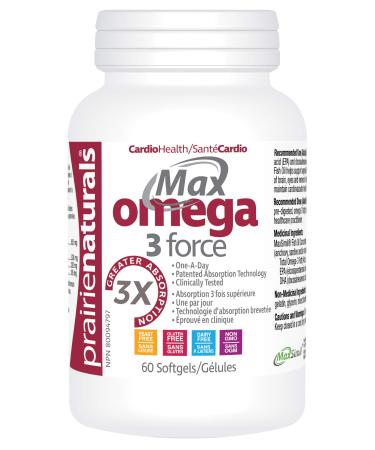 Prairie Naturals Max Omega-3-Force with Maximil Patented EPA/DHA Softgel - 60 Count