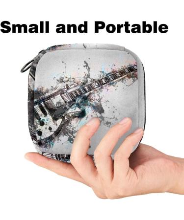 Menstrual Bag with Zipper | Stylish Ladies Napkin & Tampon Collecting Bag for Women & Girls | Guitar Instrument Design - Buy Online on GoSupps.com