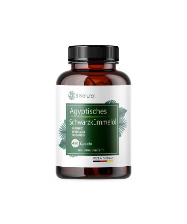 Black cumin oil Egyptian 450 capsules 3000mg per daily dose of high content of essential fatty acids 83.6% + vitamin E natural lacrass & cold -pressed Halal & Kosher