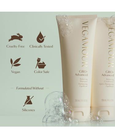 VEGAMOUR GRO+ Advanced Balancing Shampoo - Exfoliating & Cleansing for Thinning Hair Color Safe Vegan & Cruelty-Free (8 Fl Oz - Buy Online on GoSupps.com