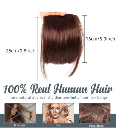 PMELCXD Pony Hairpiece | Real Hair Clip-In Fringe Extensions | 100% Human Hair | Dark Brown #6 | 5.5 (14cm) | 9g - Buy Online on GoSupps.com