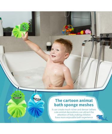 Cute Cartoon Bubble Bath Loofahs for Kids - 2 Pcs Body Scrubber Sponges - Buy Online on GoSupps.com