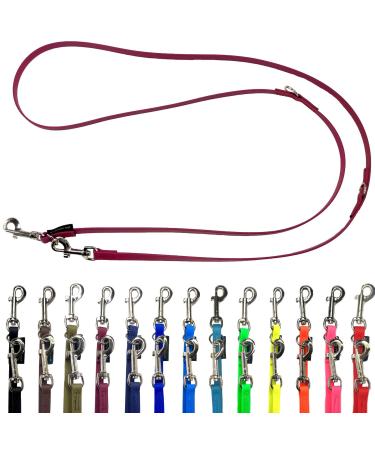 Biothane dog linen small dogs / large dogs adjustable 2m / 2.40m / 2.80m / 3.50m / 5m silver hook 9mm / 13m m / 16mm (5m x 13mm bordeaux) 5m x 13mm bordeauxx