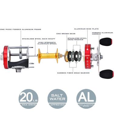 KastKing Rover 60 Round Baitcasting Reel - Ideal for Catfish, Salmon, Striper Bass & Inshore Saltwater Fishing - Reinforced Metal Body - No.1 Highest Rated Conventional Reel - Buy Online on GoSupps.com
