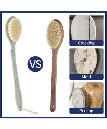 Long Handle Back Brush for Shower - Foldable & Mold Resistant | Wet/Dry Brushing | Men & Women - Buy Online on GoSupps.com