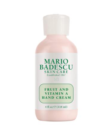 Mario Badescu Fruit and Vitamin A Hand Cream - Lightweight Hand Lotion for Dry Hands - Hand Moisturizer Infused with Alpha Hydroxy Acids for Softer Smoother Skin 4 Fl Oz