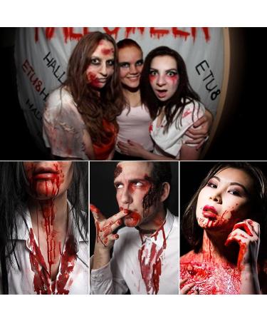  Capgoost Fake Blood 100ml Fake Blood Halloween Special Effect Makeup Washable Fake Blood Halloween Makeup Blood Paint for Zombie Vampire Injury - Buy Online on GoSupps.com