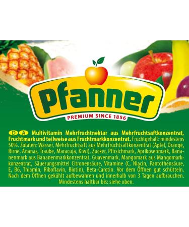 Pfanner Multivitamin Nectar - 1 x 2L | 50% Fruit Content | 13 Fruity Blends - Premium Multi-Fruit Juice - Buy Online on GoSupps.com