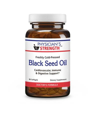 Physician's Strength Black Seed Oil Gelcaps - 90 Softgels - Supports Healthy Body Response - Freshly Cold Pressed - Non-GMO - 45 Servings