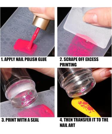 TYXHXTF 14 French Nail Stamp Kit Nail Art Stamping Templates Manicure Tool Kit Nail Art Jelly Stamper With Silicone Cushion Nail Stamp Gel Nail Polish Set For Diy Nail Art Designs Gel Nail Kit - Buy Online on GoSupps.com