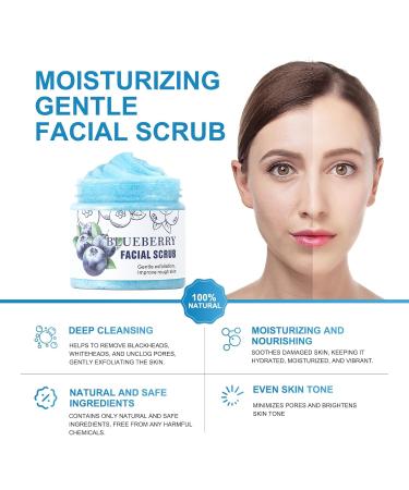 Blueberry Facial Scrub - Brightening Exfoliator & Cleanser for Dull Skin - Ideal for Blackheads & Acne - Vitamin C Scrub for Men & Women - International Shipping Available - Buy Online on GoSupps.com