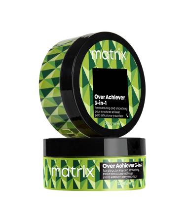 Matrix Styling Over Achiever 3-in-1 Wax | For Smoothing & Structuring Hair | Provides Long Lasting Texture & Grip | Reworkable Hold | Spreads Like Cream Pomade| For All Hair Types | 1.7 Oz