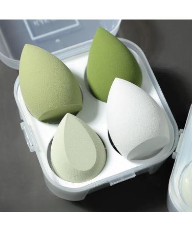 Egg carton beauty egg dry and wet dual-purpose puff sponge makeup egg storage box 3# Matcha Green (4pcs)