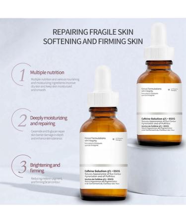 Caffeine Solution 5% + Egcg Caffeine Eye Cream For Wrinkles Caffeine & Hyaluronic Acid Under Eye Serum Caffeine Eye Serum Anti Aging Under Eye Cream For Reduce Circles And Puffy Eyes Eye Bag Removal - Buy Online on GoSupps.com