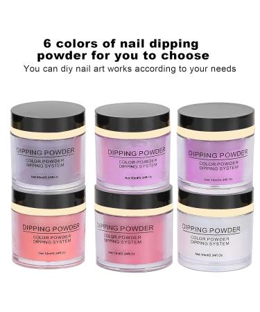 Nail Dipping Powder Set - 6-Color Professional Nail Kit for Home & Salon Use | Starter Nail Art Powder with Top & Base Coat Gel - Buy Online on GoSupps.com