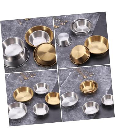 LIFKOME Vinegar Dish 4 Pcs Dish Round Ketchup Stainless Steel Metal Portion Cups 7X7X2CMx2pcs Silverx2pcs - Buy Online on GoSupps.com