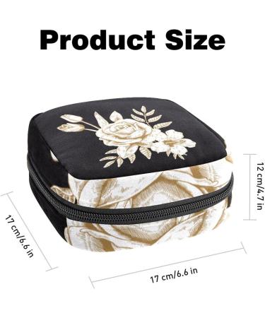 Gold Rose Sanitary Napkin Storage Bag | Menstrual Cup & Tampon Pouch | Portable Period Bag for Women & Teen Girls | Multi-colored - Buy Online on GoSupps.com