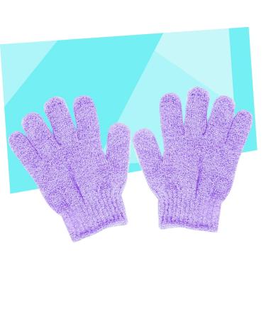 Hemoton Exfoliating Shower Gloves - Body Scrub & Bath Exfoliator | Purple Medium Size for Soft Skin - Buy Online on GoSupps.com
