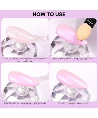 Makartt Chrome Nail Powder Set - 6 Colors Aurora Mirror Effect Pigment for DIY Nail Art - Buy Online on GoSupps.com