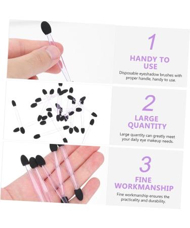 Healeved 100pcs Eye Shadow Stick Cosmetic Double Ended Makeup Brush Woman Eyes Rubber Cotton Tool 7.5x0.5cm Black - Buy Online on GoSupps.com